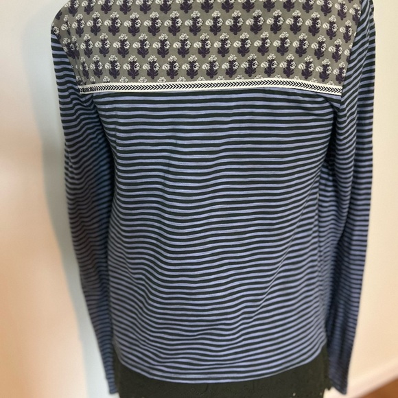 Anthropologie Little Yellow Button striped knit long sleeve top small - Picture 3 of 7